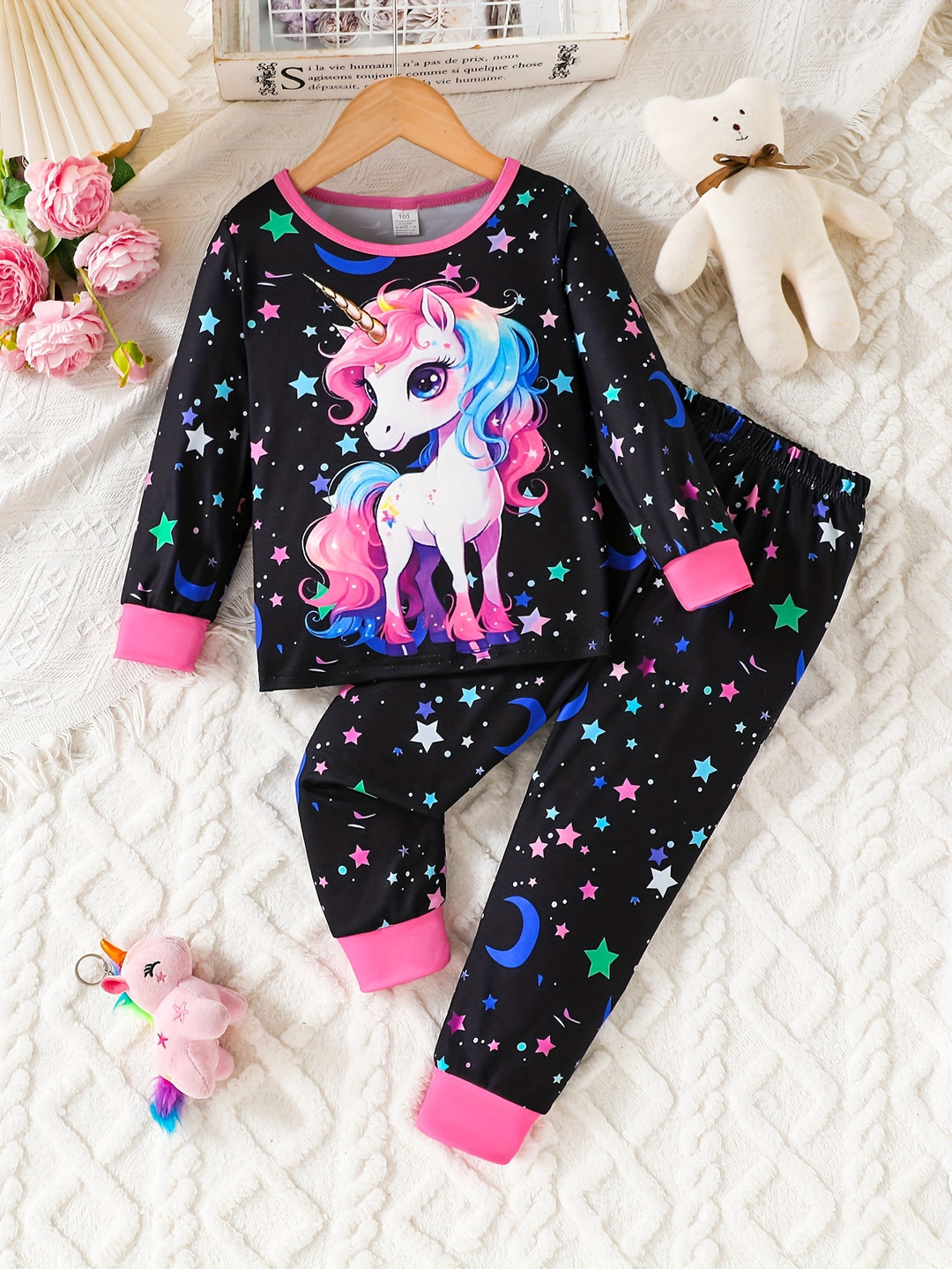 UnicornGlow™ – Meisjes Pyjama Set – Magische Sterrenprint & Lichtgevende Details