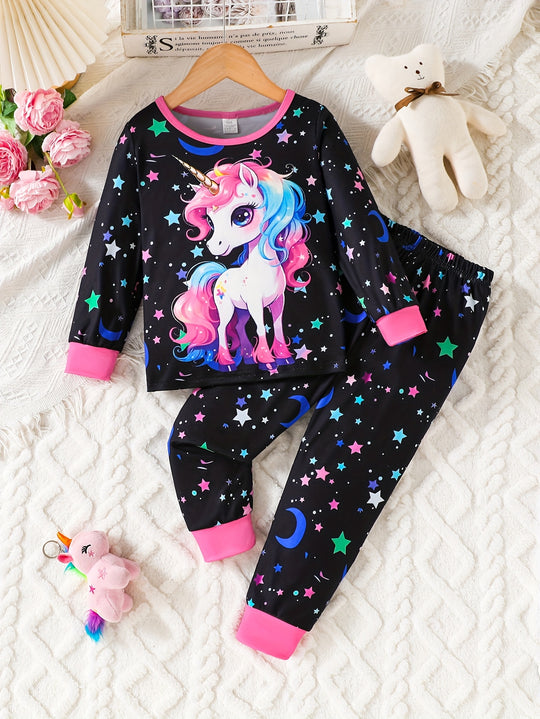 UnicornGlow™ – Meisjes Pyjama Set – Magische Sterrenprint & Lichtgevende Details