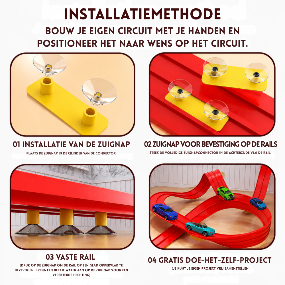 RaceRoll – Flexibele Racebaan met Push-and-Go Autootjes – Speelgoed