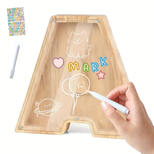 AlphaBank™ – Houten Spaarpot met Alfabet – Kleurrijk & Duurzaam