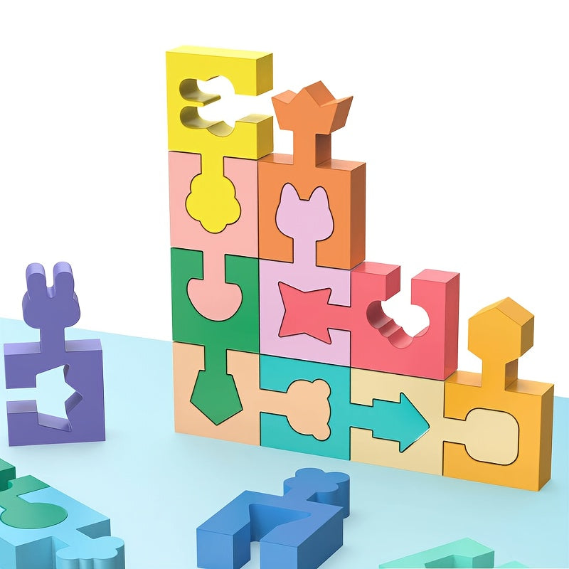 MindUnlock™ – 16-Delige Houten Blokpuzzel