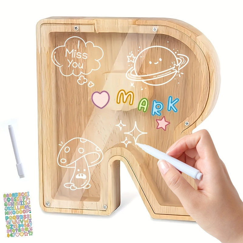 AlphaBank™ – Houten Spaarpot met Alfabet – Kleurrijk & Duurzaam