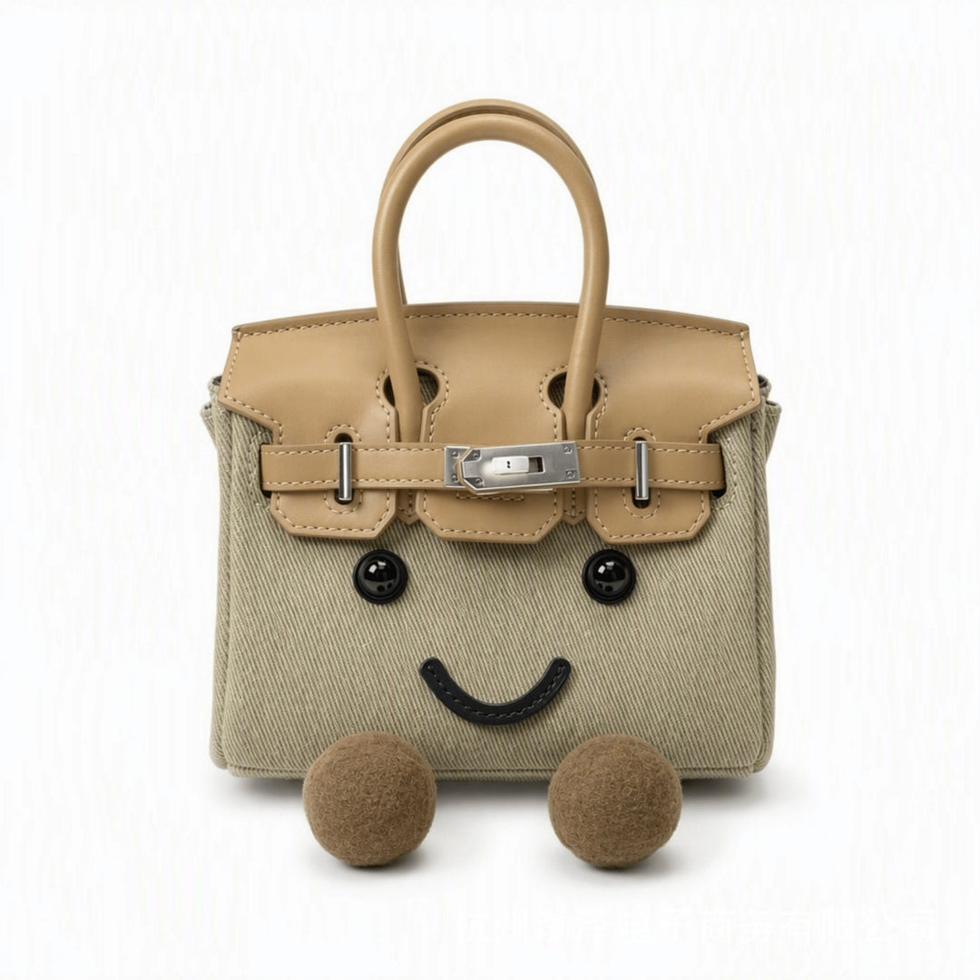 CozyPurse – Bolsito de Peluche con Carita en Tonos Naturales
