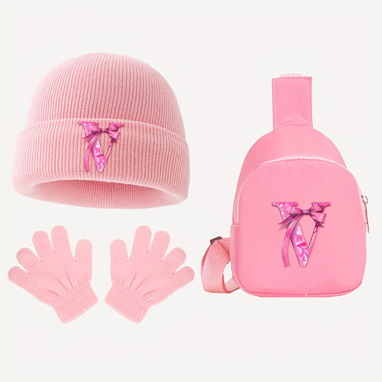 PinkCharm™ – Meisjes Winter Giftset – Muts, Handschoenen & Borstzak
