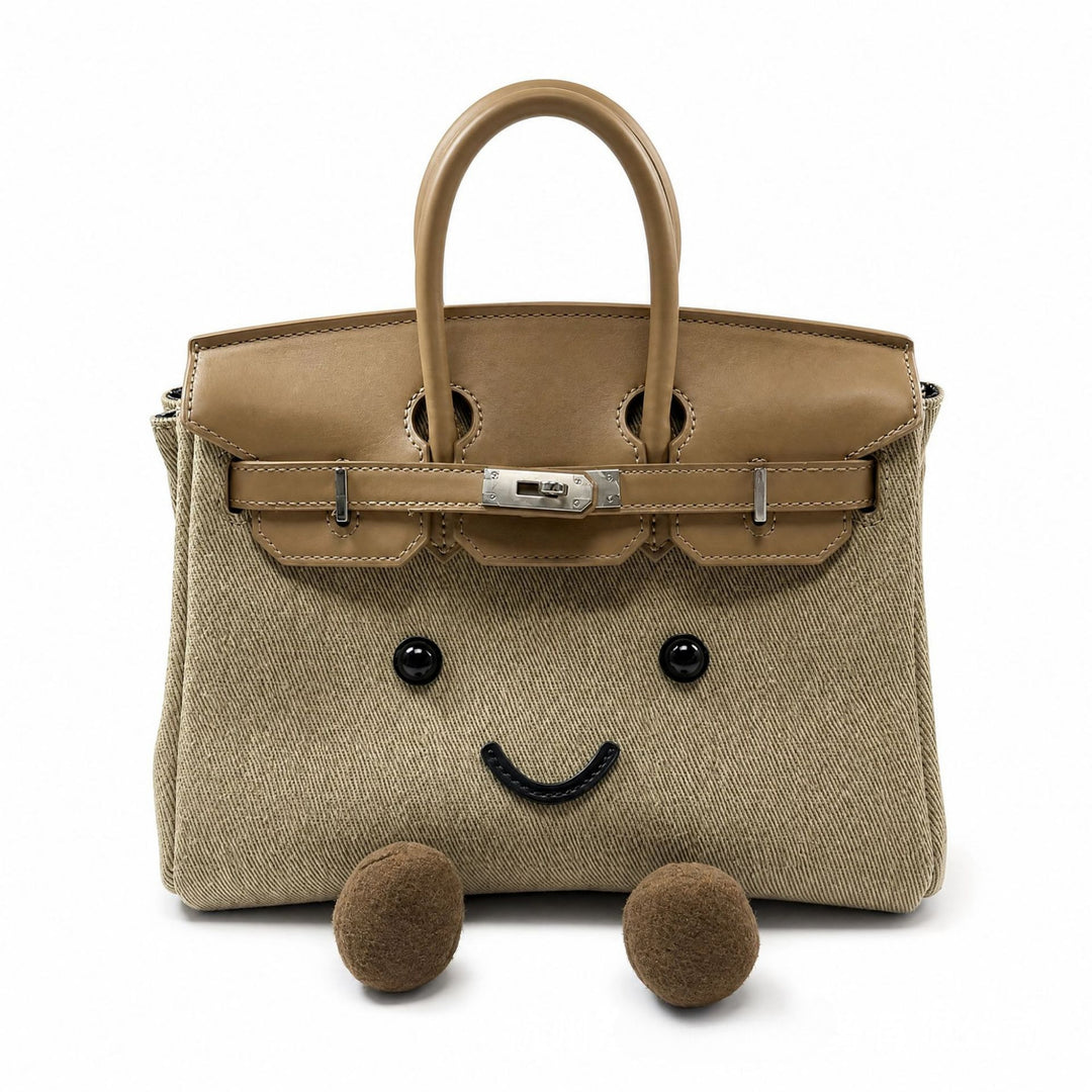 CozyPurse – Bolsito de Peluche con Carita en Tonos Naturales