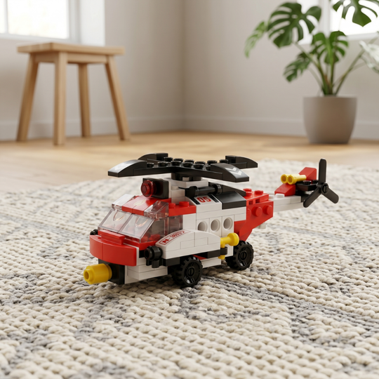 SkyBuilder – 6-in-1 Helikopter Bouwset (117–127 Stuks)