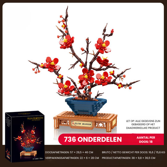 EternalBloom™ – Bouwblok Bloemenboeket Pruimenbloesem