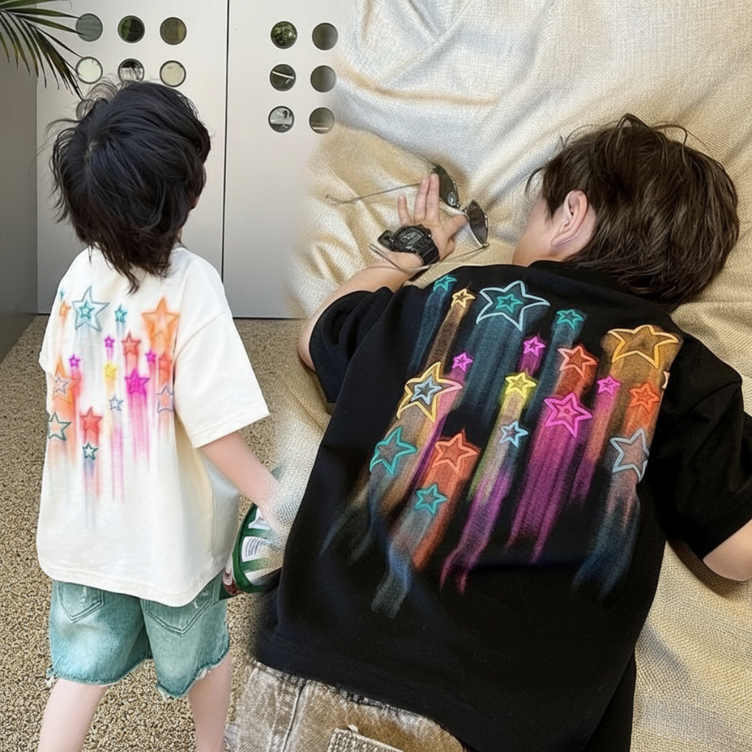 Twinkel kinder T-shirt sterren print - Milo & Moon