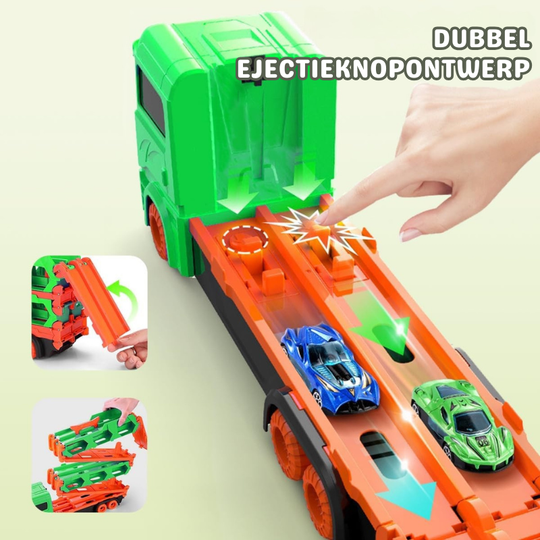 SpeedTruck™ - 2-in-1 Racewagen Transport Speelgoed voor Kinderen