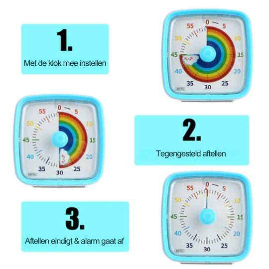 BrightTimer™ – 60-Minuten Visuele Timer – Leerzaam en Leuk Hulpmiddel