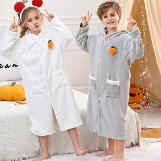 <font dir="auto" style="vertical-align: inherit;"><font dir="auto" style="vertical-align: inherit;">Cape pour enfants, serviette de bain, peignoir lapin, cape longue en polaire corail mignonne et épaisse de classe A pour enfants avec capuche</font></font>