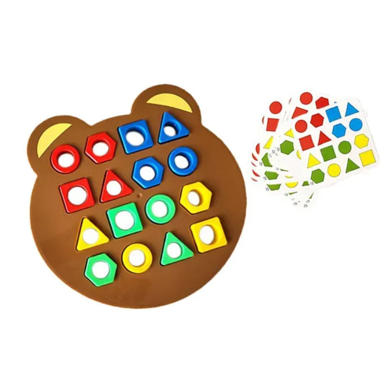 ShapeMatch™ – Montessori Vormenspel – Educatief Peuterspeelgoed met Kleuren & Kaarten