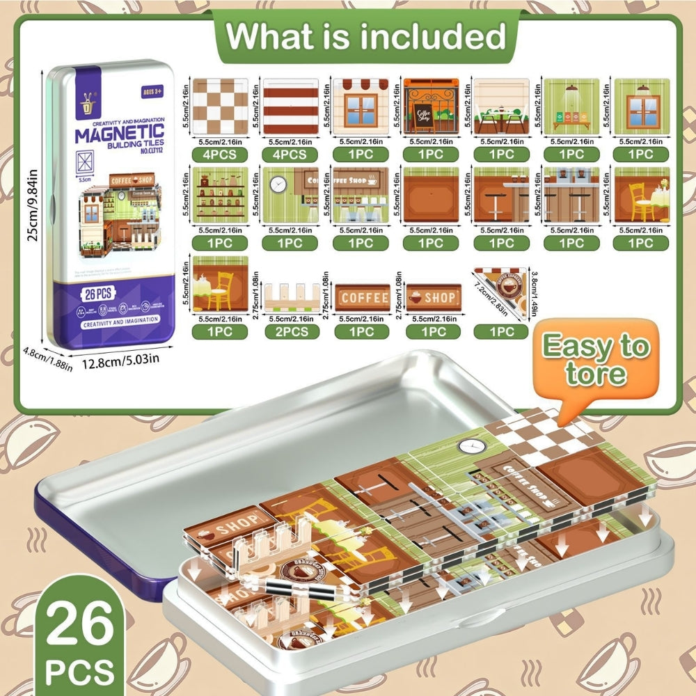 CoffeeBuild – Magnetische Bouwset met Koffiewinkel