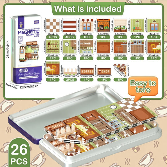 CoffeeBuild – Magnetische Bouwset met Koffiewinkel
