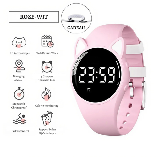 TimeBuddy™ – Schattig Unisex Sporthorloge – Waterdichte Digitale Fitness Tracker