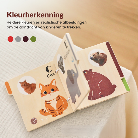AnimalLearn – Houten Dieren Leerboek voor Peuters