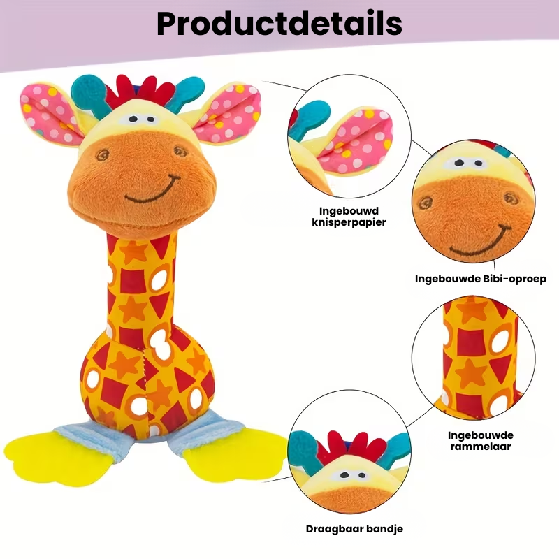 RattlePals™ – Baby Pluche Rammelaar – Zachte Handbellen Speelgoed