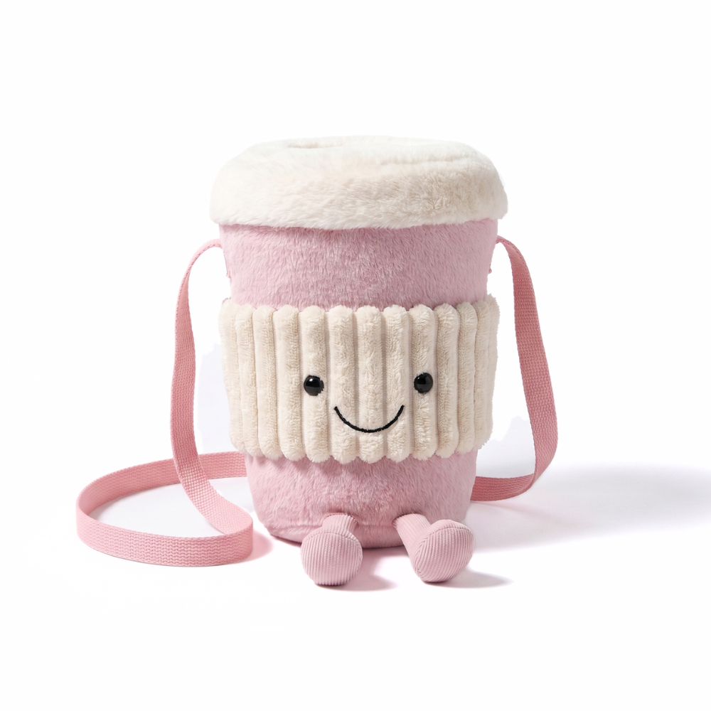 CoffeeCarry – Coffee To-Go Pluche Tas met Schouderband