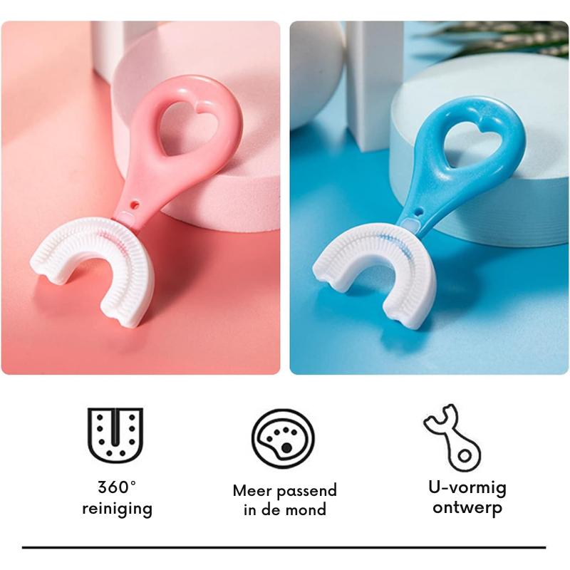 MiloBrush™ – 6 Stuks U-vormige Kindertandenborstels – 360° Siliconen Babyborstels 0–12 Jaar