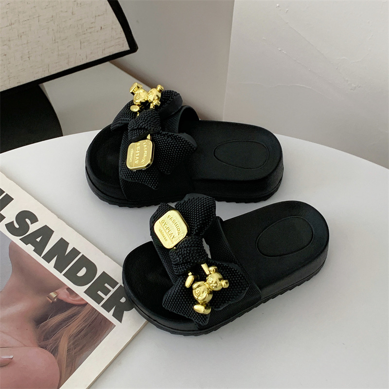 BowBear – Cartoon Strik en Beer Kinderslippers