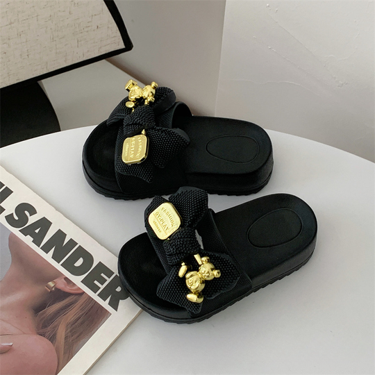 BowBear – Cartoon Strik en Beer Kinderslippers