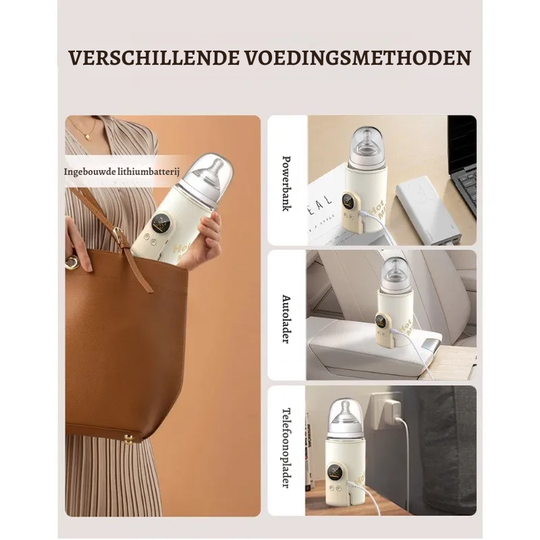 SmartBottle™ – Draadloze Oplaadbare Flessenwarmer – Altijd Perfecte Temperatuur