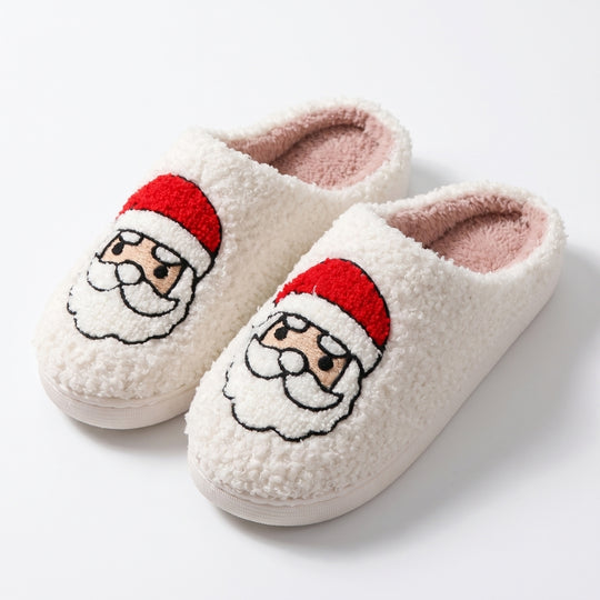 FeestStep – Pluizige Pantoffels met Kerstmotieven