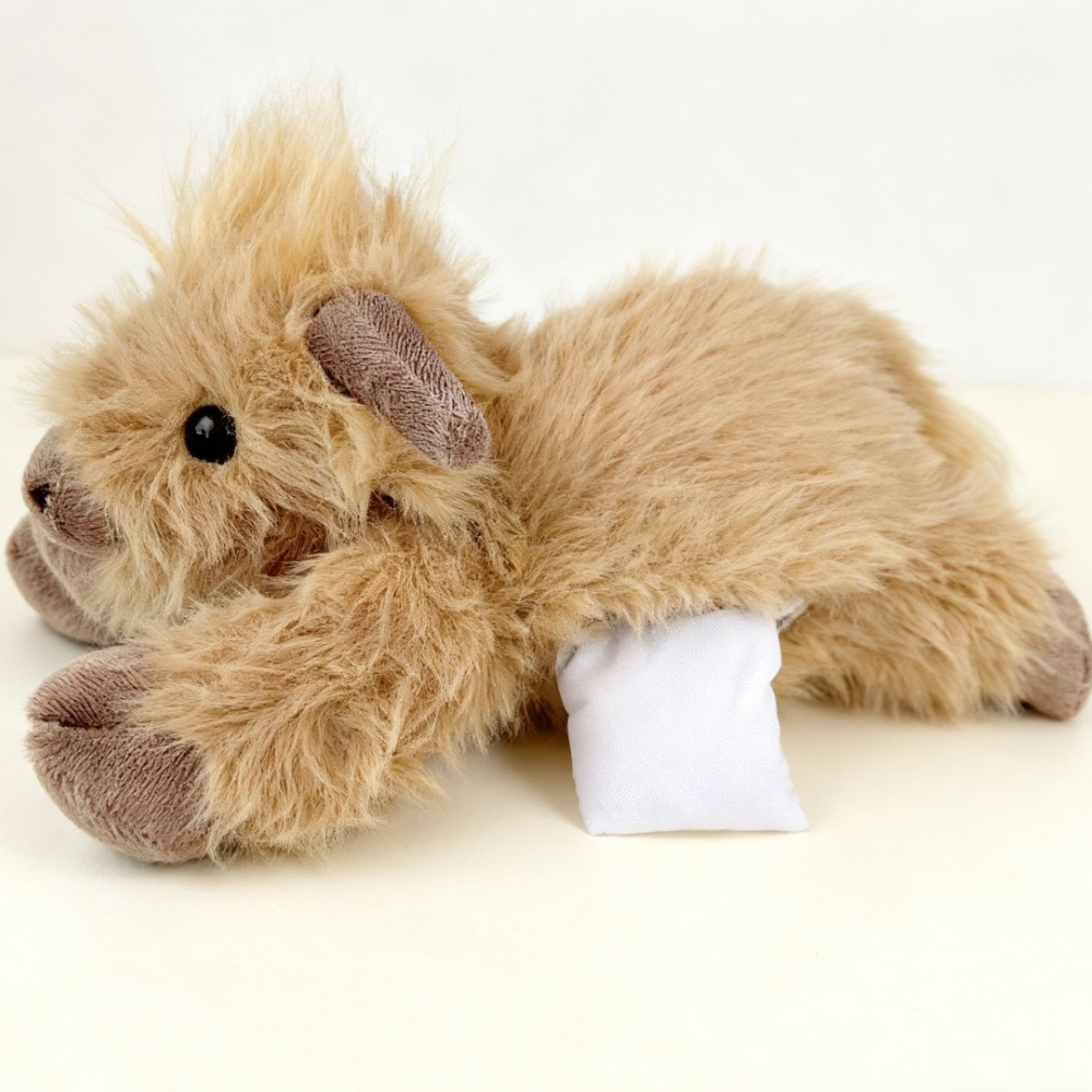 CalmCuddle – Highland Koe Verzwaringsknuffel met Warmtepad