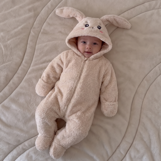 SnugglePaws – Zachte Fleece Baby Onesie met Dierenontwerp