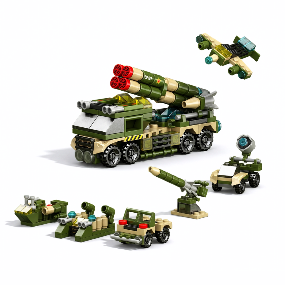 TacticalBuilder – 6-in-1 Militair Voertuig Bouwset (135–139 Stuks)