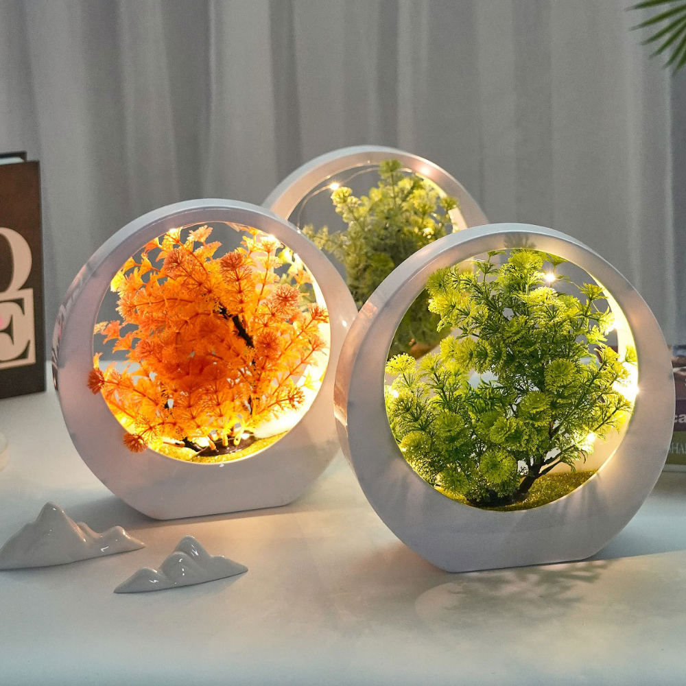 NatureGlow – LED Tafellamp met Kunstplant