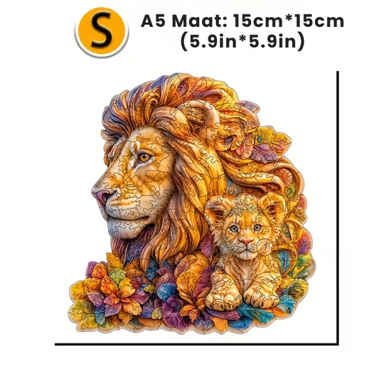 LionCraft™ – Houten Leeuwenpuzzel in Dierenvorm