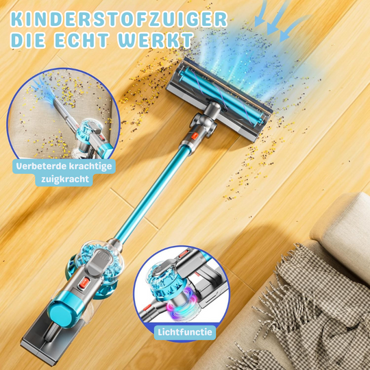 TinyHelper™ – Realistische Speelgoedstofzuiger – 4-in-1 Licht & Geluid