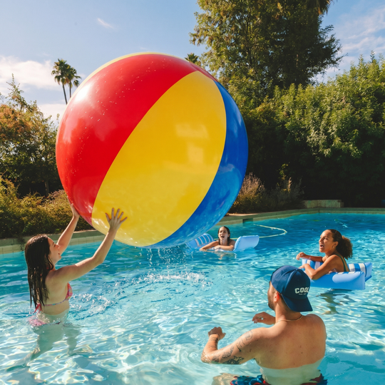 BeachBounce – Driekleurige Opblaasbare Strandbal van 60cm en 80cm