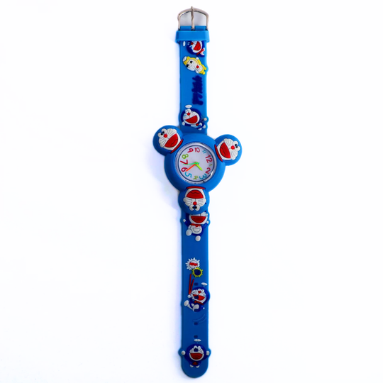 DoraTime – Blauwe Cartoon Draaihorloge voor Kinderen