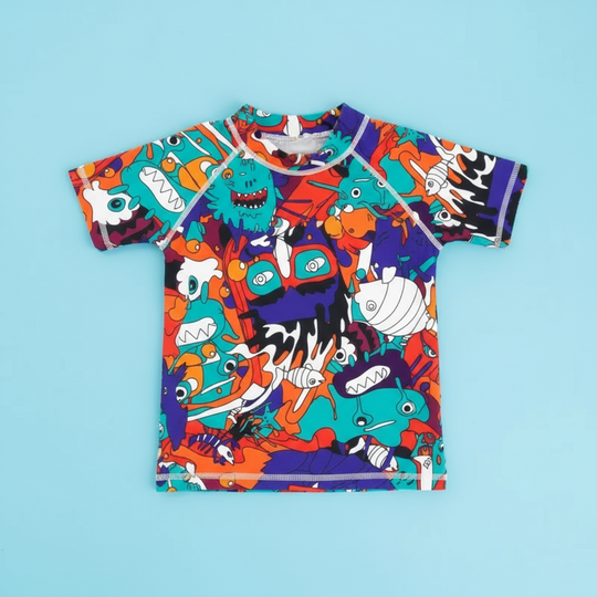SunVibe – Anti-UV Kinder Zwemshirt met Korte Mouwen