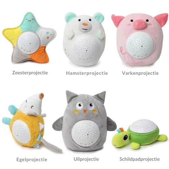 DreamHug™ – Zacht Knuffeldier met Rustgevend Nachtlampje & Sterrenprojector