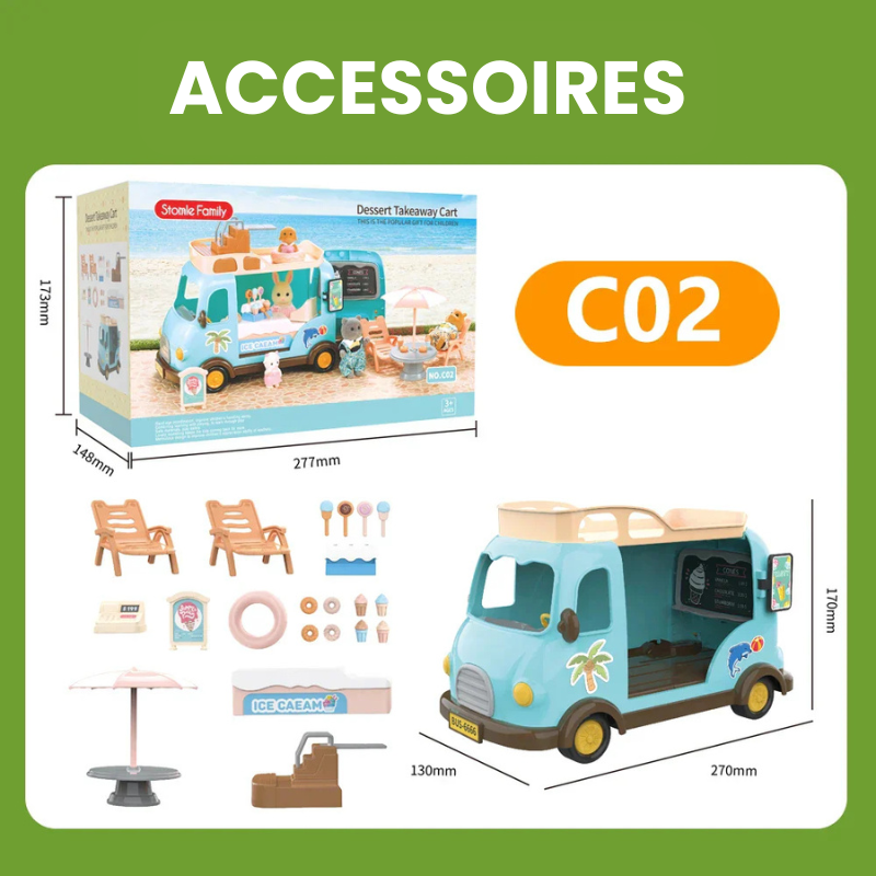 TinyVilla™ – 1:12 Poppenhuis Meubelpakket – Keuken & Dinette