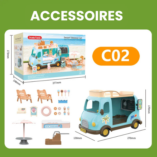 TinyVilla™ – 1:12 Poppenhuis Meubelpakket – Keuken & Dinette