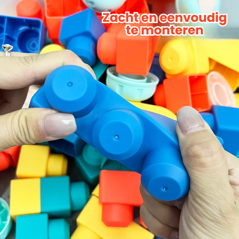 RubbaBuild™ – Grote Zachte Bouwblokken voor Baby’s