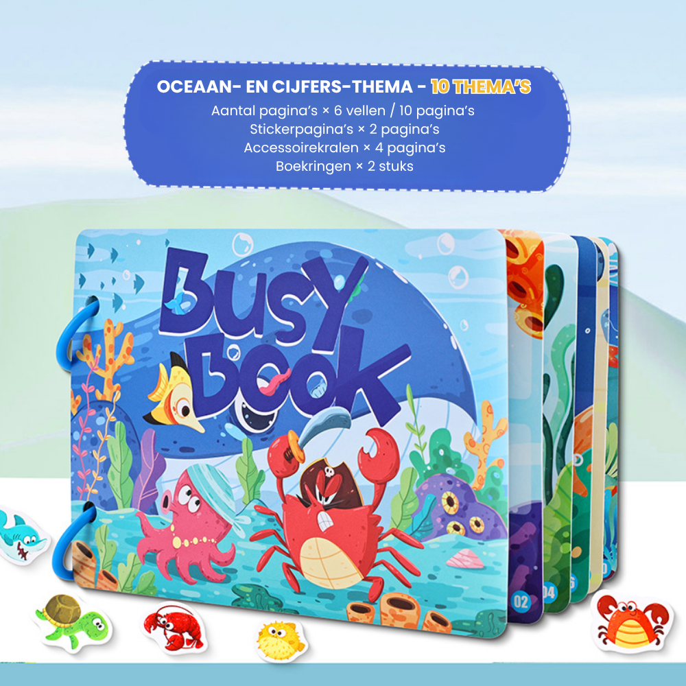 QuietLearn – Montessori Busy Book met Herbruikbare Stickers