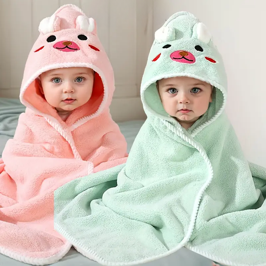 CuddleCape™ – 2-Pack Baby Badcape met Dierprint