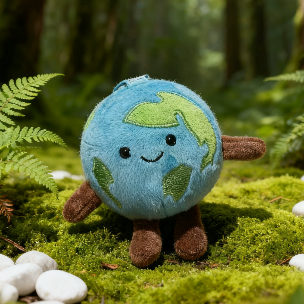 EarthCharm – Wereldbol Knuffel Sleutelhanger