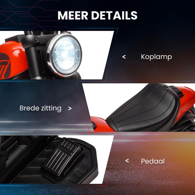 RoadRider™ Speelgoed Motorfiets – Rood/Zwarte Motor met Afneembare Zijwieltjes