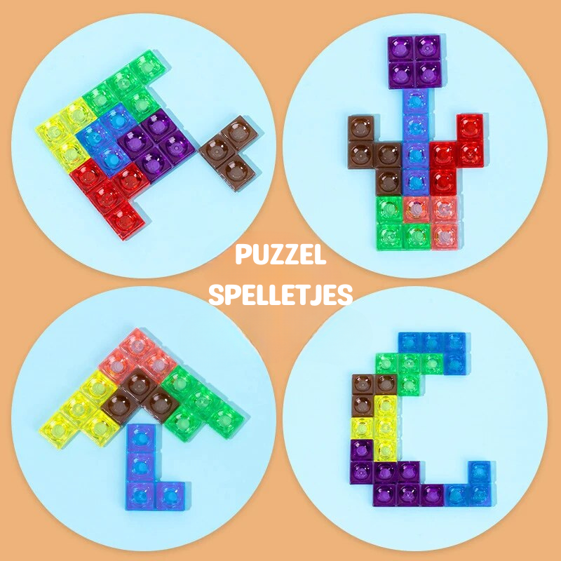 PuzzlePlay™ – 3D Tangram Houten Puzzel & Educatief Bordspel