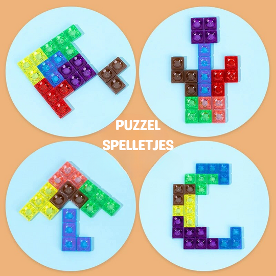 PuzzlePlay™ – 3D Tangram Houten Puzzel & Educatief Bordspel