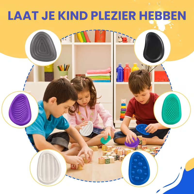 CalmiStone™ – 6/12-delig Sensorische Fidget Stenen Zachte Silicone Wobble Stones