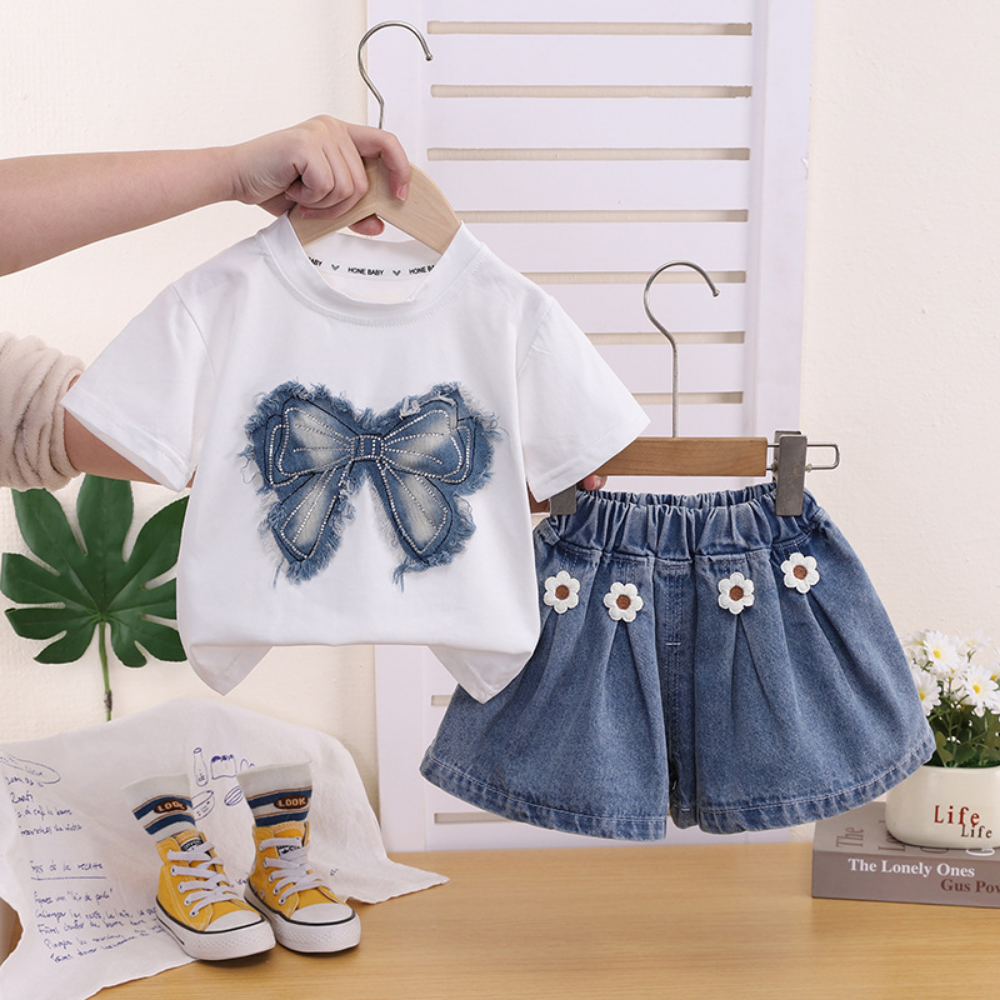 DenimBloom – 2-delige Kledingset voor Meisjes