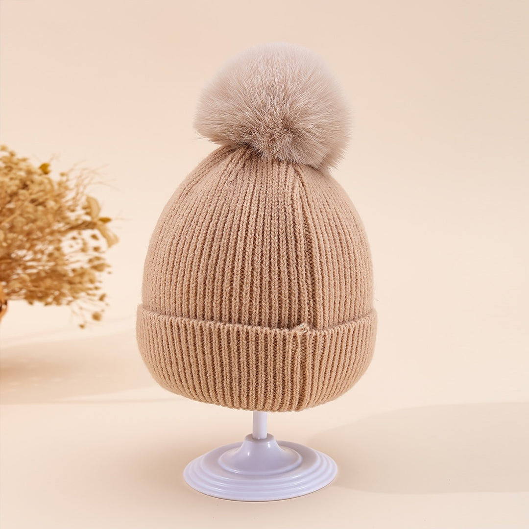 CapyWarm™ – Babymuts met Capybara – Dubbel Gebreid & Warm