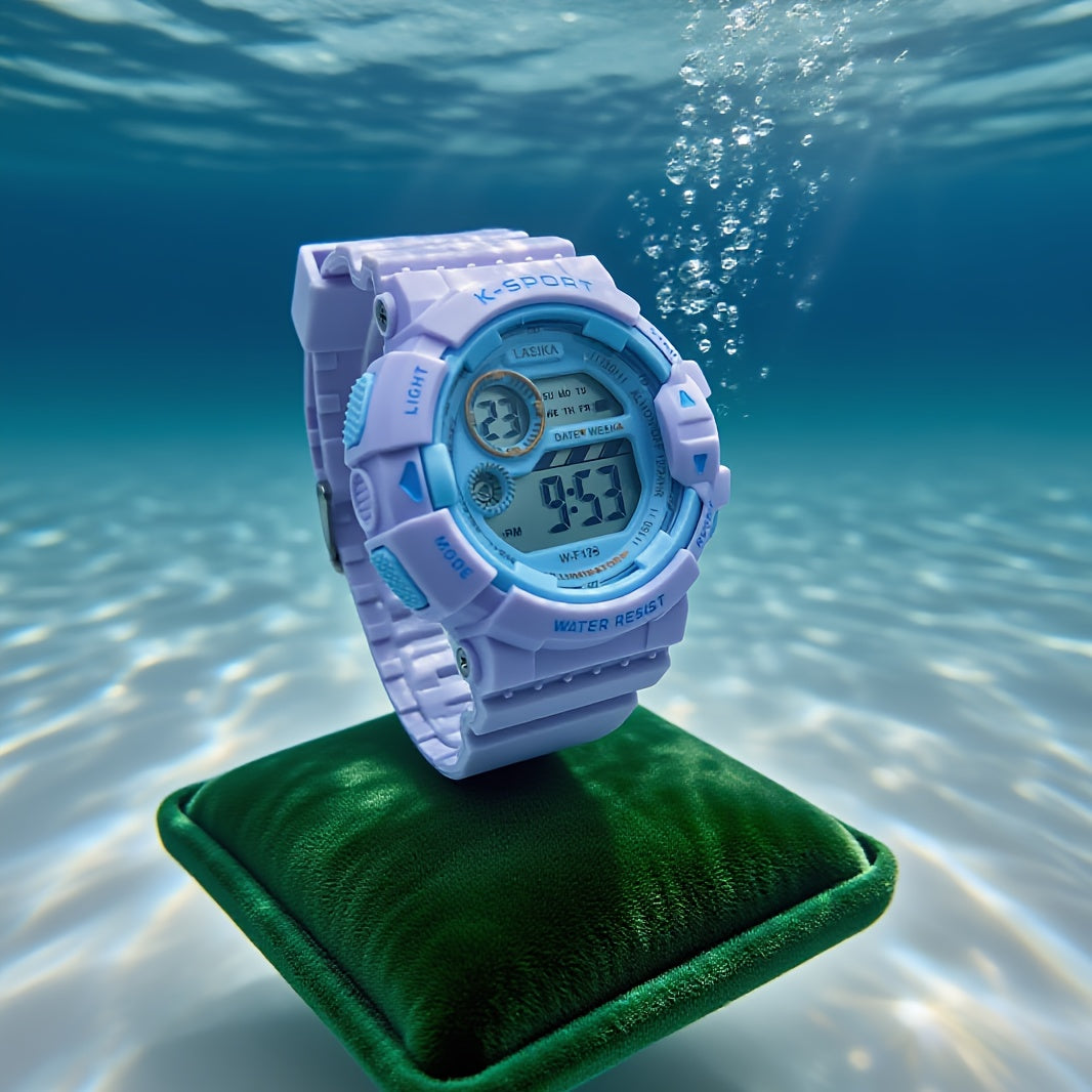AquaGlow™ – Waterdicht Digitaal Sporthorloge voor Meisjes – IPX7 Zwemhorloge